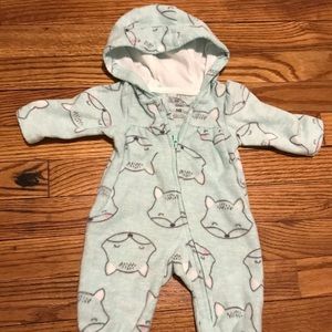 Carter’s blue fox fleece hooded jumper